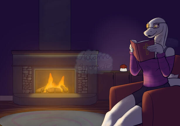 Lizz Reading at the Fireplace Lizz Reading at the Fireplace