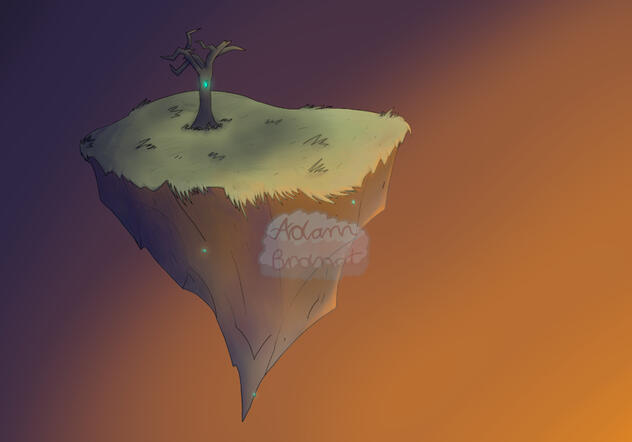 A Floating Island Scaled Down to Fit in Box